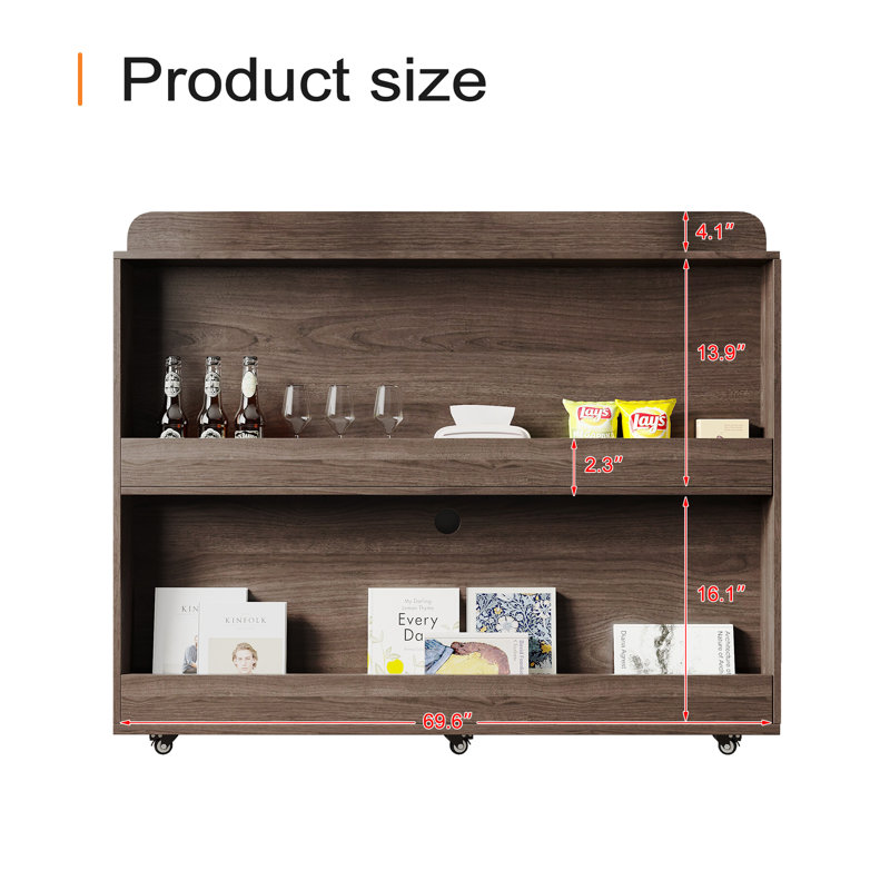 Latitude Run® Rolling TV Stand For Tvs Up To 85'' Movable Wooden